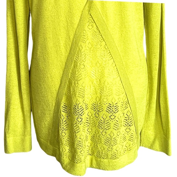 Tribal Sheer Long Sleeve Lightweight Semi Sheer V Neck Sweater Breezy Size L - Picture 3 of 4